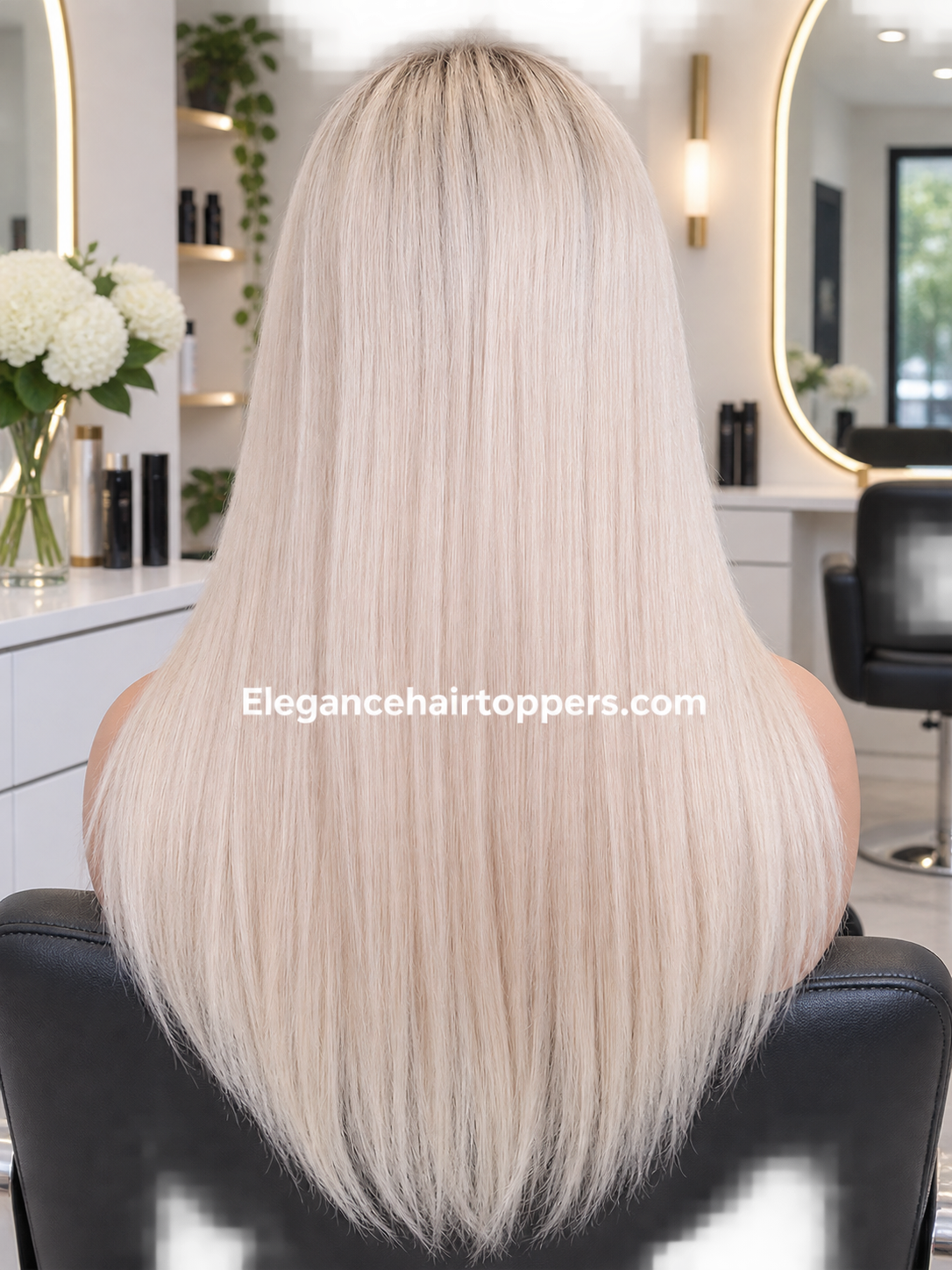 Phoebe- STOCK- silk base lace front medical wig, 14inches long,iced Sundae