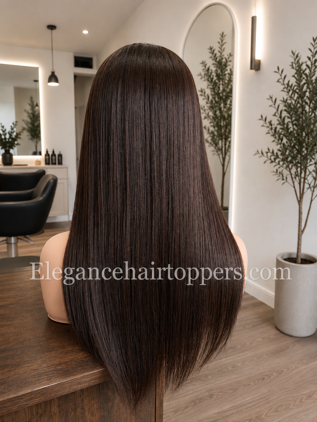 Phoebe- STOCK- silk base lace front medical wig, 14inches long, bitter chocolate