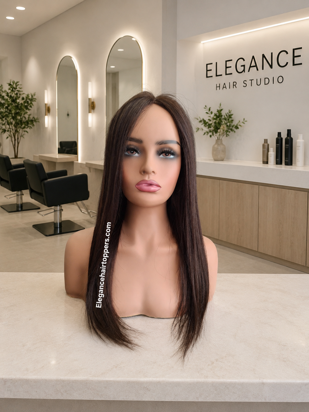 Phoebe- STOCK- silk base lace front medical wig, 14inches long, bitter chocolate