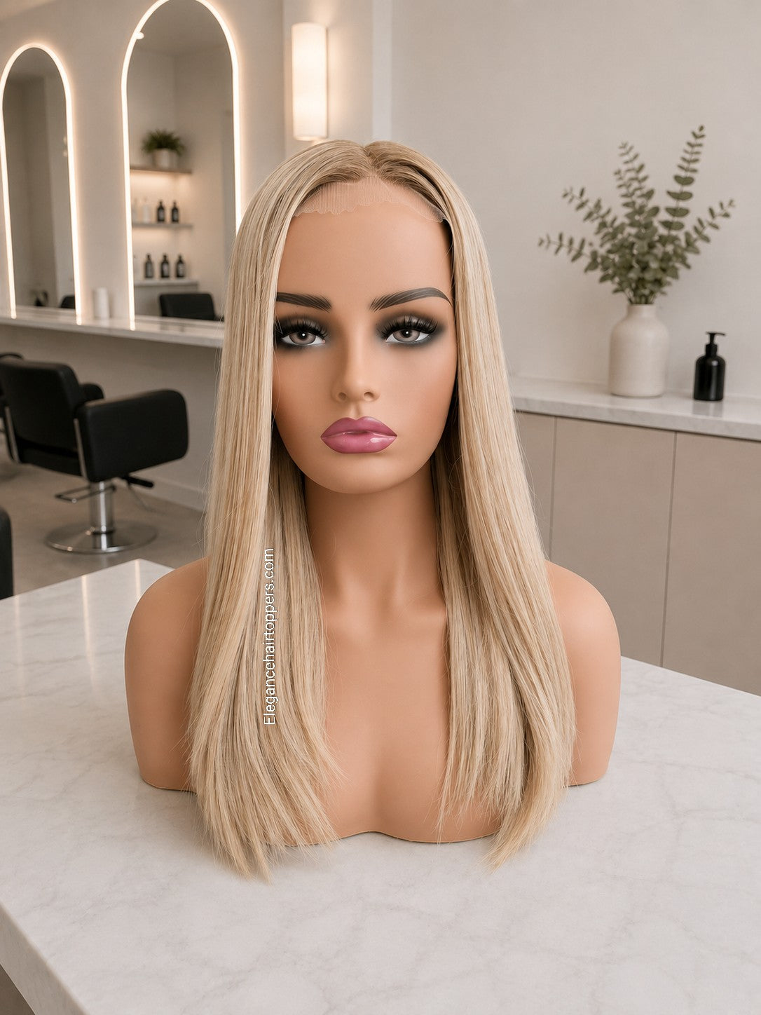 Vespa- lace base mini lace front medical wig, 16 inches long